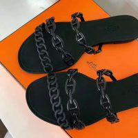 Hermes Women Rivage Sandal Summer TPU Sole-Black