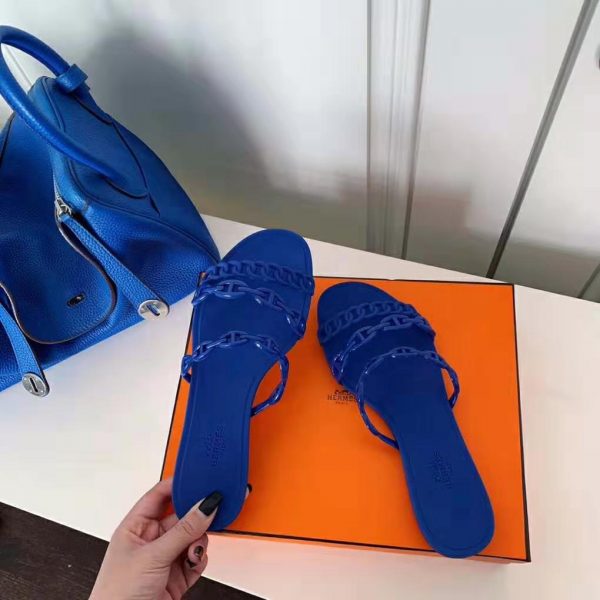 Hermes Women Rivage Sandal Summer TPU Sole-Blue (7)