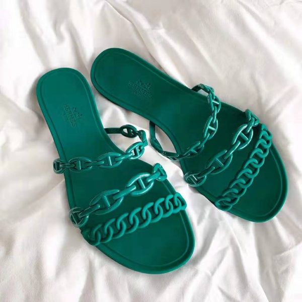 Hermes Women Rivage Sandal Summer TPU Sole-Green (11)