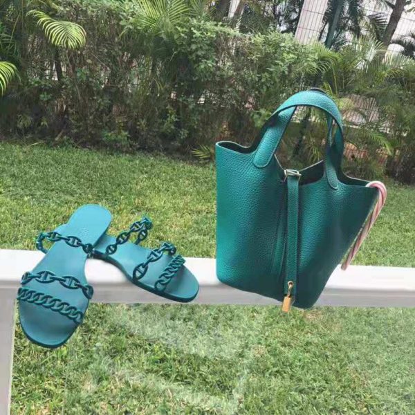 Hermes Women Rivage Sandal Summer TPU Sole-Green (13)
