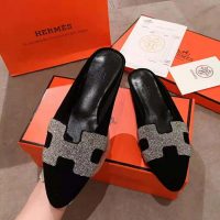 Hermes Women Roxane Mule Shoes Black