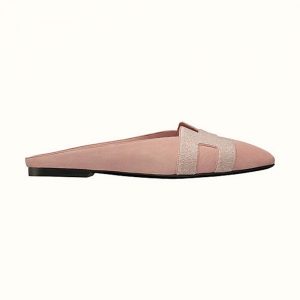 Hermes Women Roxane Mule Shoes Pink