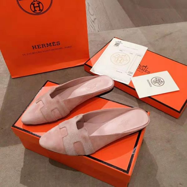 Hermes Women Roxane Mule Shoes Pink (11)