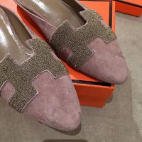 Hermes Women Roxane Mule Shoes Rose