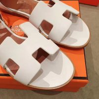 Hermes Women Santorini Sandal in Epsom Calfskin-White