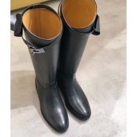 Hermes Women Shoes Jumping Boot in Box Calfskin-Black