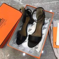 Hermes Women Shoes Manege Sandal 5.1 cm Heel-Black