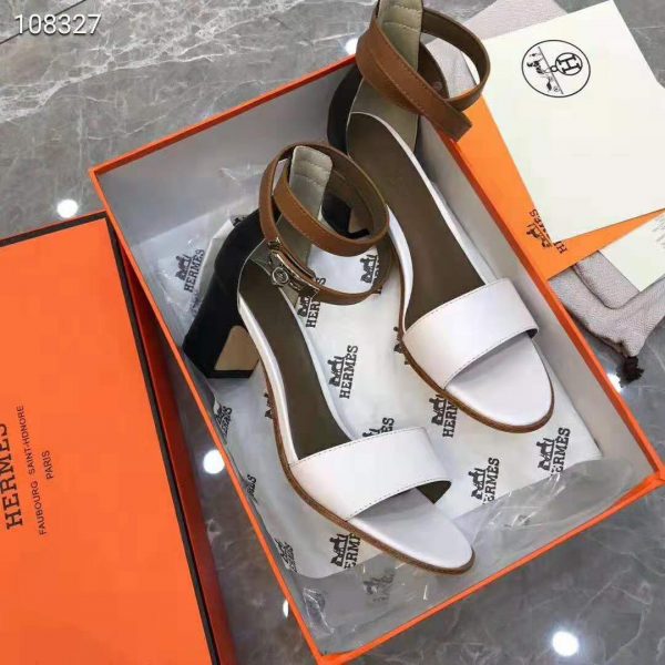 Hermes Women Shoes Manege Sandal 5.1 cm Heel-White (5)