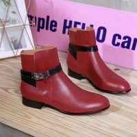 Hermes Women Shoes Neo Ankle Boot-Maroon