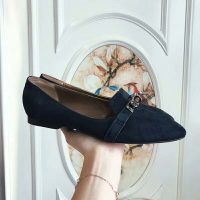 Hermes Women Shoes Pegase Ballerina in Calfskin-Navy