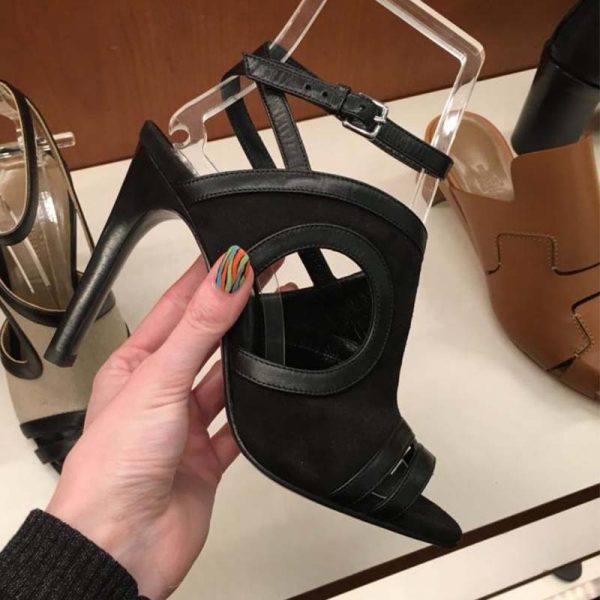 Hermes Women Shoes Rafaella Sandal 10.5cm Heel-Black (3)