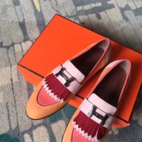 Hermes Women Shoes Royal Loafer-Pink