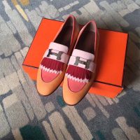 Hermes Women Shoes Royal Loafer-Pink