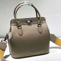 Hermes Women Toolbox 26 Bag in Calfskin Leather-Silver