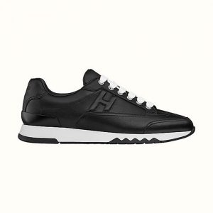 Hermes Women Trail Sneaker in Calfskin-Black