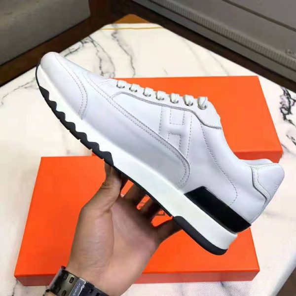 Hermes Women Trail Sneaker in Calfskin-White (1)