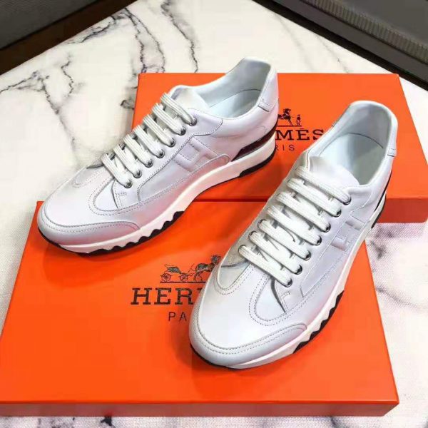 Hermes Women Trail Sneaker in Calfskin-White (9)