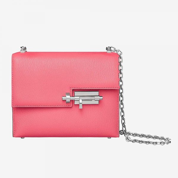 Hermes Women Verrou Chaine Mini Bag in Mysore Goatskin-Pink