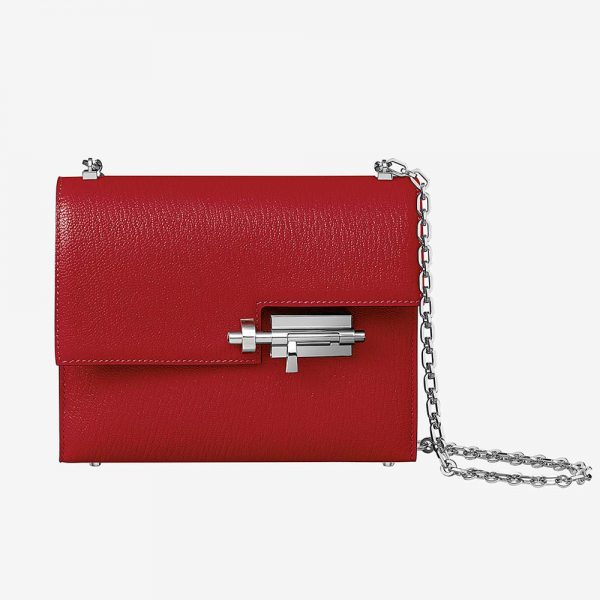Hermes Women Verrou Chaine Mini Bag in Mysore Goatskin-Red
