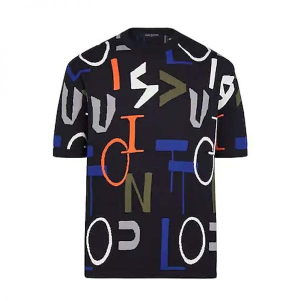 Louis Vuitton LV Men LV Electric Intarsia T-Shirt-Blue