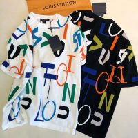 Louis Vuitton LV Men LV Electric Intarsia T-Shirt-Blue