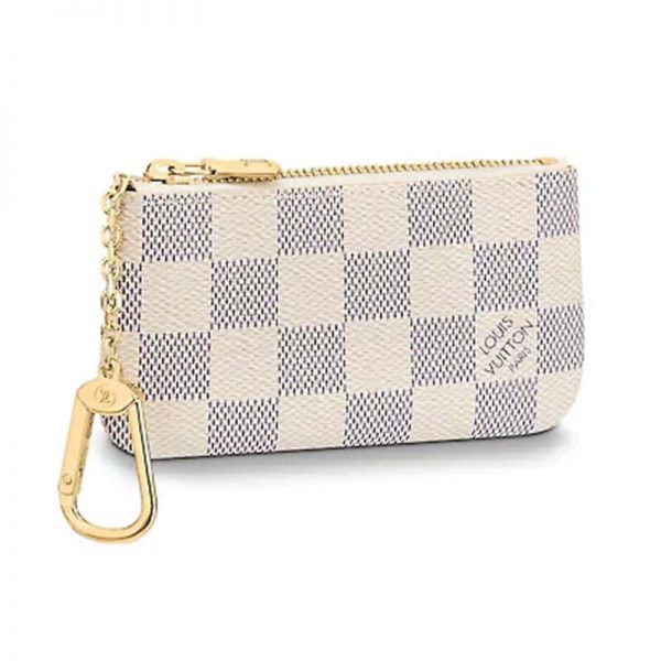 Louis Vuitton LV Unisex Key Pouch Damier Azur Canvas-Grey