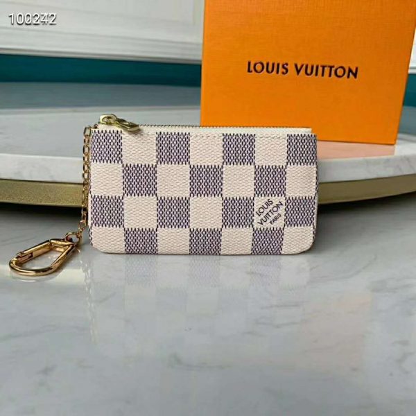 Louis Vuitton LV Unisex Key Pouch Damier Azur Canvas-Grey (2)