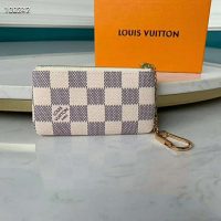 Louis Vuitton LV Unisex Key Pouch Damier Azur Canvas-Grey