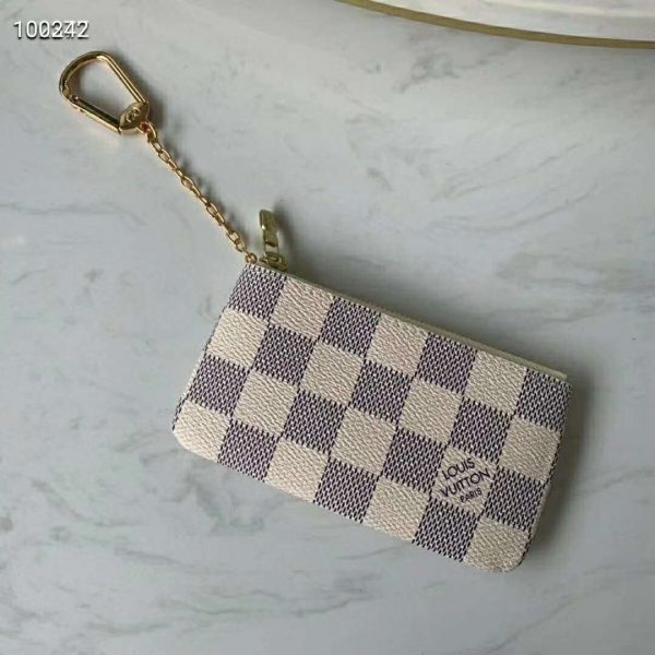 Louis Vuitton LV Unisex Key Pouch Damier Azur Canvas-Grey (4)