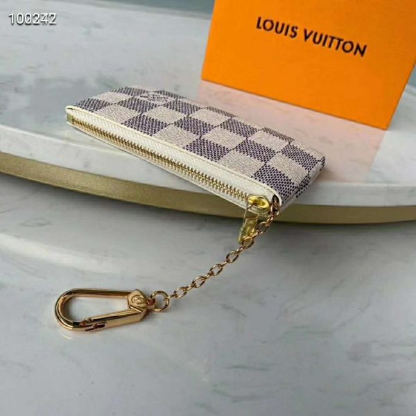 Louis Vuitton LV Unisex Key Pouch Damier Azur Canvas-Grey (5)