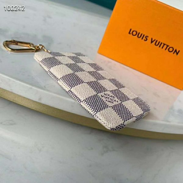 Louis Vuitton LV Unisex Key Pouch Damier Azur Canvas-Grey (6)