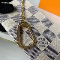 Louis Vuitton LV Unisex Key Pouch Damier Azur Canvas-Grey