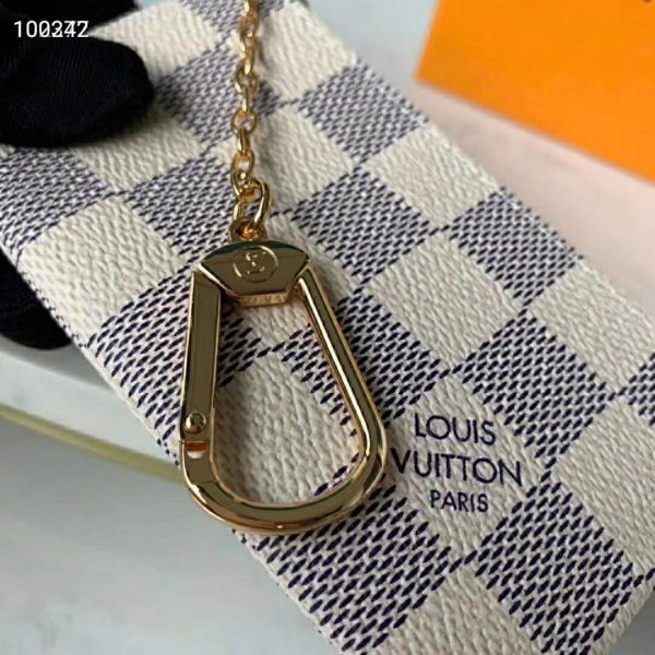 Louis Vuitton LV Unisex Key Pouch Damier Azur Canvas-Grey (7)