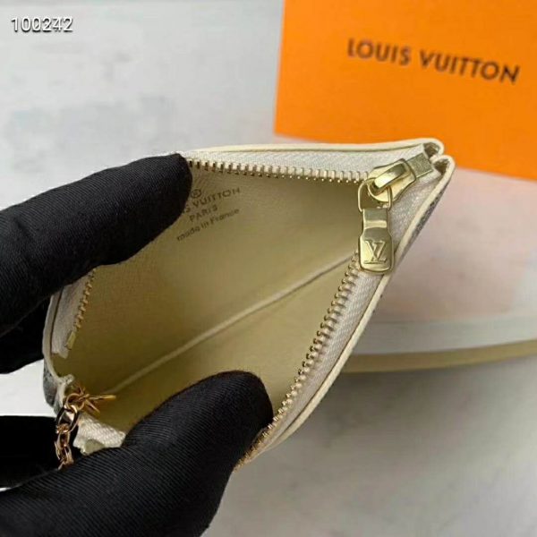 Louis Vuitton LV Unisex Key Pouch Damier Azur Canvas-Grey (9)