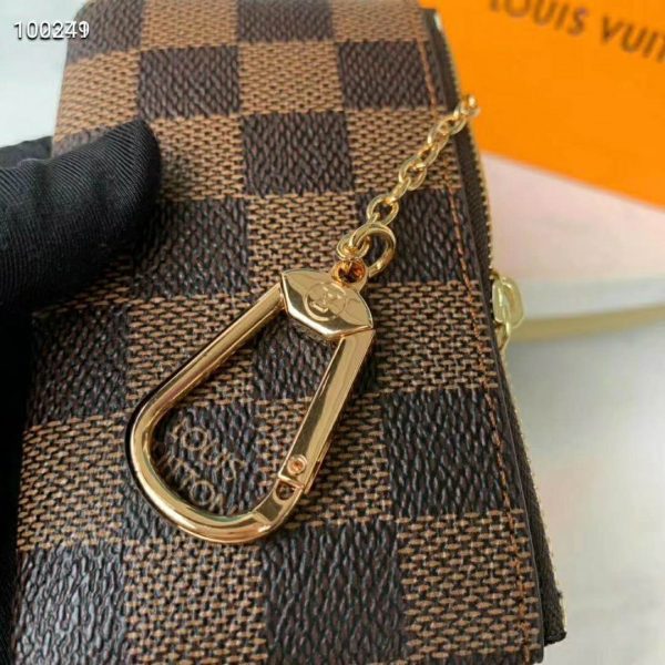 Louis Vuitton LV Unisex Key Pouch Damier Ebene Canvas-Brown (10)