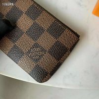 Louis Vuitton LV Unisex Key Pouch Damier Ebene Canvas-Brown