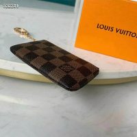 Louis Vuitton LV Unisex Key Pouch Damier Ebene Canvas-Brown