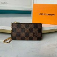 Louis Vuitton LV Unisex Key Pouch Damier Ebene Canvas-Brown