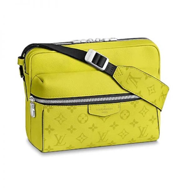 Louis Vuitton LV Unisex Outdoor Messenger Taiga Leather Monogram Canvas-Yellow