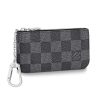 Louis Vuitton LV Unisex Pochette Clé Key Pouch Damier Graphite Canvas