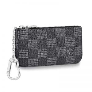 Louis Vuitton LV Unisex Pochette Clé Key Pouch Damier Graphite Canvas