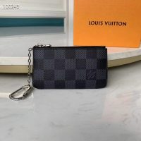Louis Vuitton LV Unisex Pochette Clé Key Pouch Damier Graphite Canvas