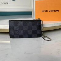 Louis Vuitton LV Unisex Pochette Clé Key Pouch Damier Graphite Canvas