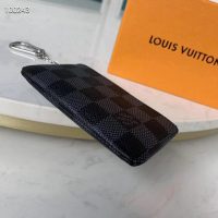 Louis Vuitton LV Unisex Pochette Clé Key Pouch Damier Graphite Canvas