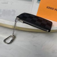 Louis Vuitton LV Unisex Pochette Clé Key Pouch Damier Graphite Canvas