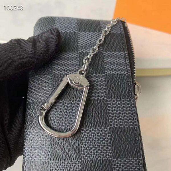 Louis Vuitton LV Unisex Pochette Clé Key Pouch Damier Graphite Canvas (8)