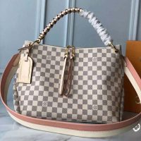 Louis Vuitton LV Women Beaubourg Hobo MM Damier Azur Coated Canvas