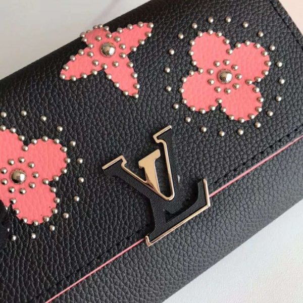 Louis Vuitton LV Women Capucines Compact Wallet Taurillon Leather-Pink (5)