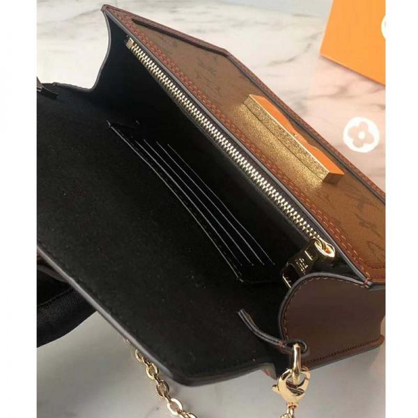 Louis Vuitton LV Women Dauphine Chain Wallet Monogram Canvas-Brown (10)