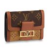 Louis Vuitton LV Women Dauphine Compact Wallet Monogram Canvas-Brown